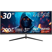 Z-edge 30 inch Uwfhd 2560 x 1080 21:9 Ultra Wide 200 Hz 1 ms 1500R Curved Gaming Monitor, FreeSync, Pip / Pbp, Hdmi x 2, Dp x 2,
