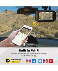 Z-edge 2K 2560x1440 Dual Lens Dash Cam, Front and Rear Dash Camera with Gps