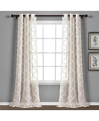 Lush Decor Avon Trellis Grommet Sheer Window Curtain Panels