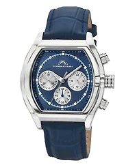 Roman Genuine Leather Silver Tone & Blue Men's Watch 1292EROL