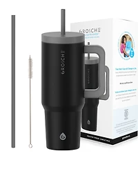 Grosche 40oz Insulated Tumbler with Straw and Handle