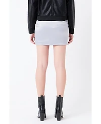 Grey Lab Women's Solid Satin Fit Mini Skirt