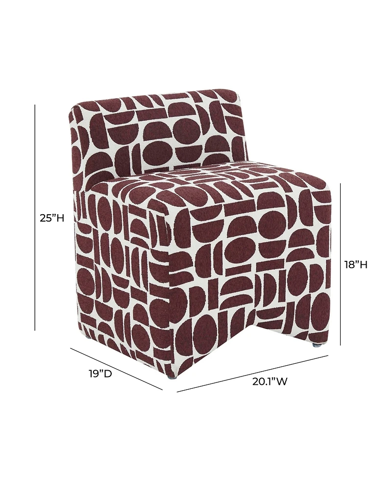 Tov Furniture 25" Geometric Jacquard Weave Stool