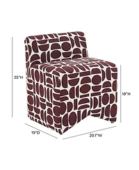 Tov Furniture 25" Geometric Jacquard Weave Stool