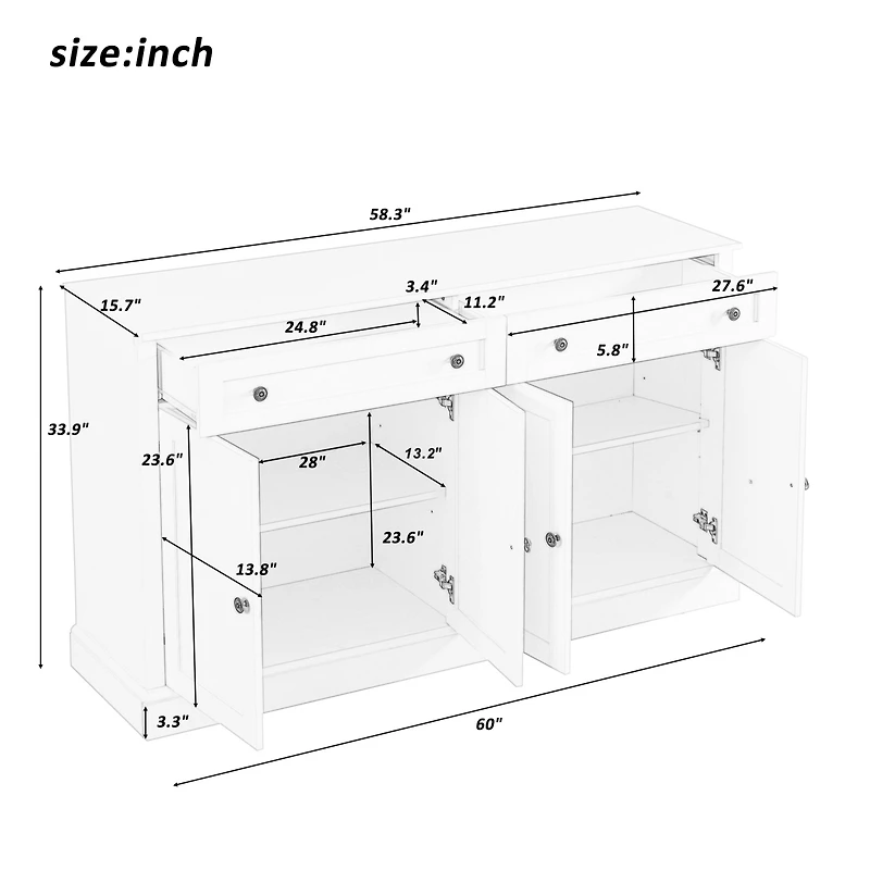 Streamdale Stylish Kitchen Buffet Storage, Display, and Organization
