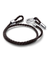 Pandora Brown Braided Double Leather Bracelet