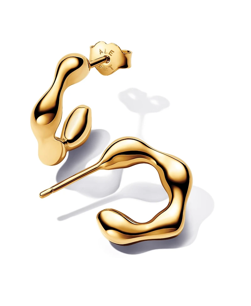 Pandora 14K Gold-Plated Shaped Open Hoop Earrings