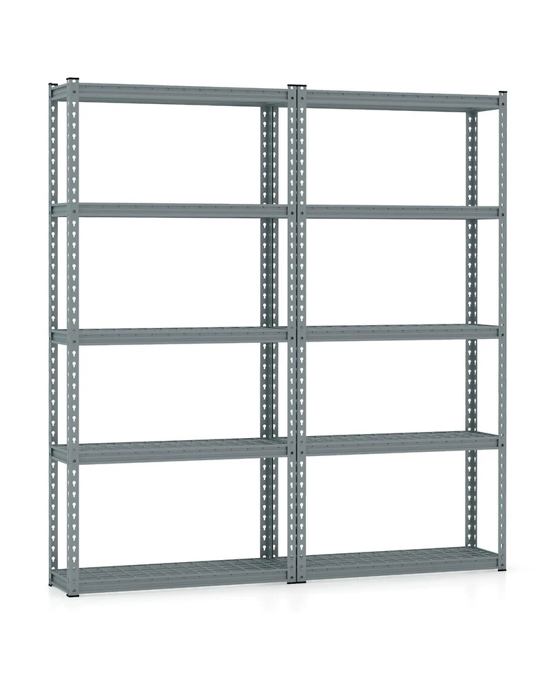 4 Pcs 5-Tier Heavy Duty Storage Shelf Utility Rack with Anti-tipping Device
