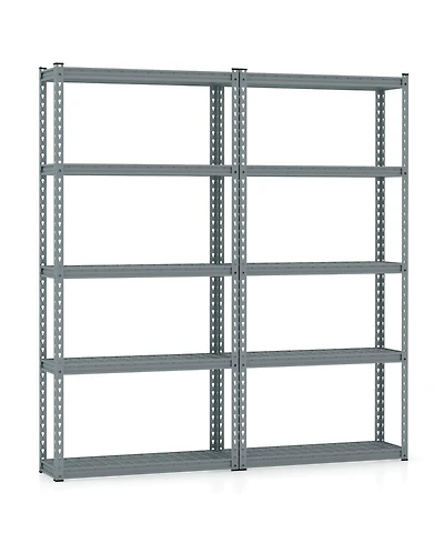 4 Pcs 5-Tier Heavy Duty Storage Shelf Utility Rack with Anti-tipping Device