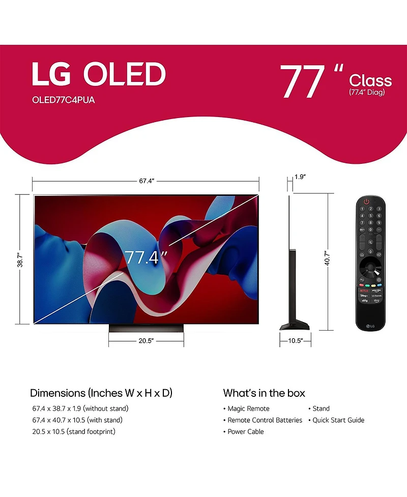 77 inch Class C4 Series Oled evo 4K Hdr Smart Tv - OLED77C4P