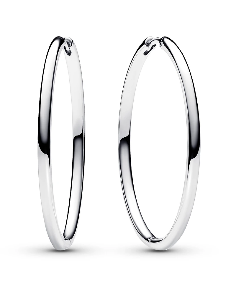 Pandora Sterling Silver 40 mm Charm Hoop Earrings