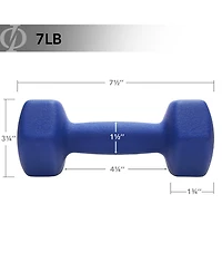 Philosophy Gym Neoprene Dumbbell Hexagon Hand Weights, 7 lb Pair - 14 lb Total