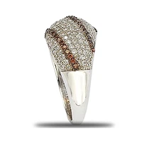 Suzy Levian Sterling Silver Cubic Zirconia Pave Brown Crossover Ring