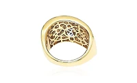 Suzy Levian Sterling Silver Cubic Zirconia Brown and White Leaf Ring
