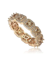 Suzy Levian Sterling Silver Cubic Zirconia Princess Cut Eternity Band Ring