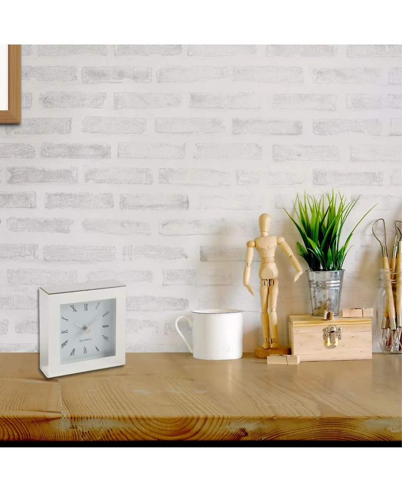 Bey-Berk Small Square Plated Clock