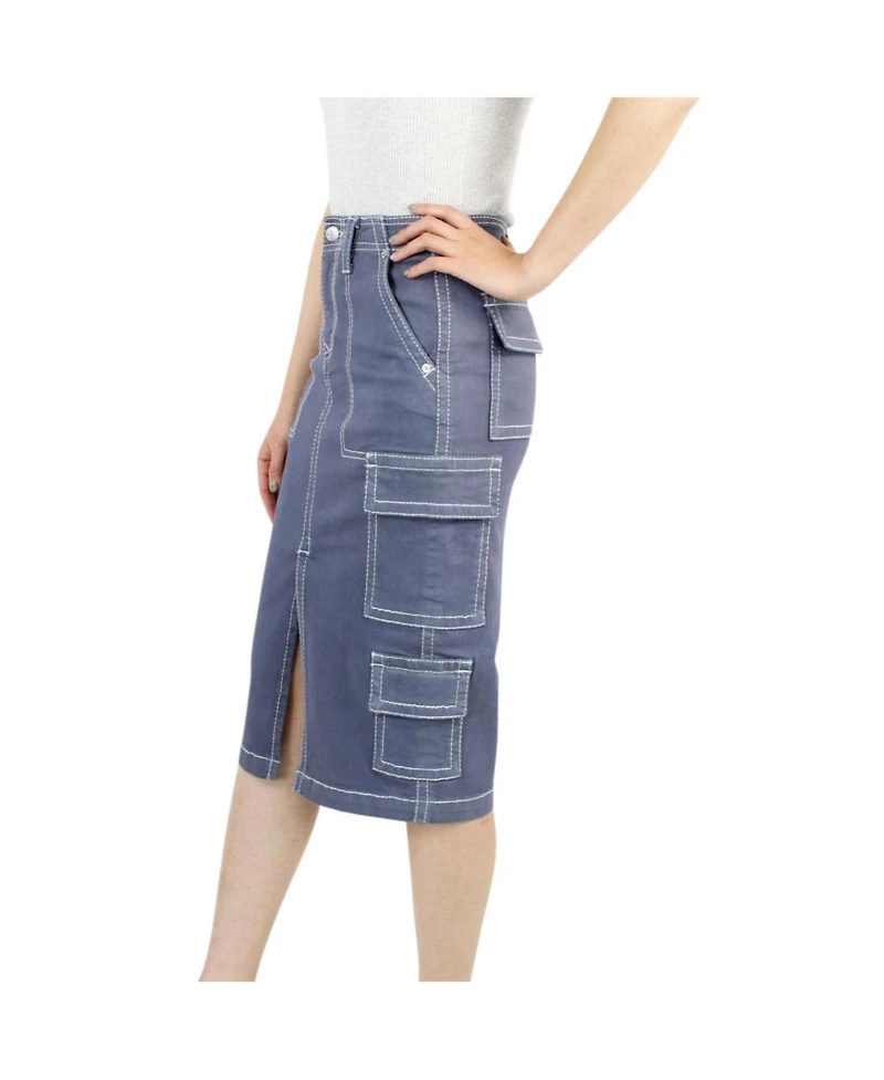 Indigo Poppy Women's Slate Cargo Skirt