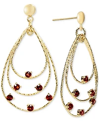 Rhodolite Garnet Triple Teardrop Drop Earrings (1-3/4 ct. t.w.) 14k Gold over Sterling Silver (Also available Citrine & Blue Topaz)
