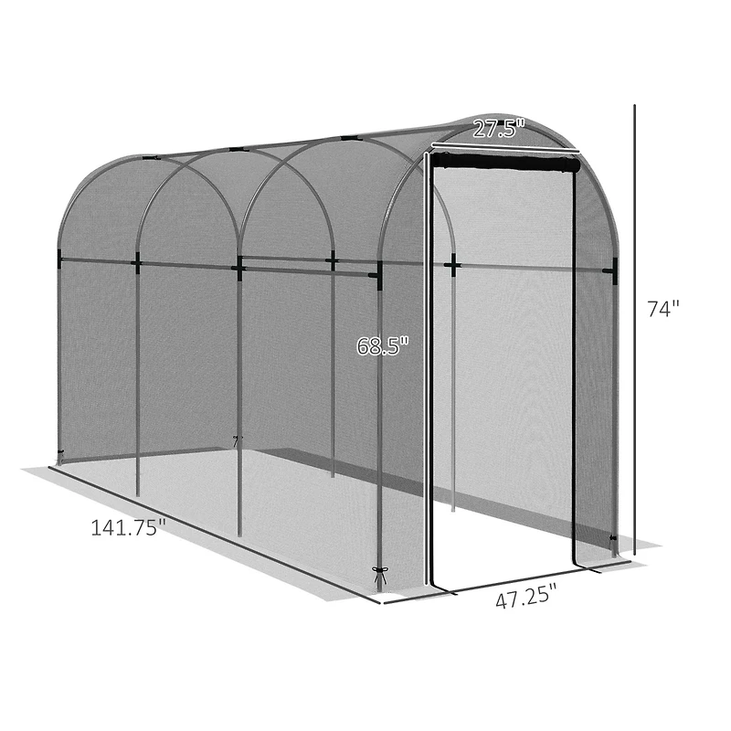 Outsunny 4' x 12' Plant Protection Tent Crop Cage with Door