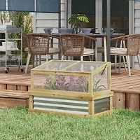 Outsunny Raised Garden Bed with Wooden Cold Frame