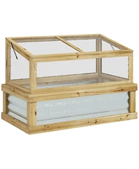 Outsunny Raised Garden Bed with Wooden Cold Frame