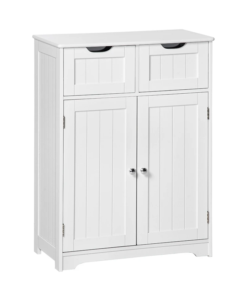 kleankin Bathroom Storage Cabinet with 2 Drawers & Adjustable Shelf,