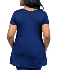 24seven Comfort Apparel Plus Short Sleeve V-Neck Tunic Top