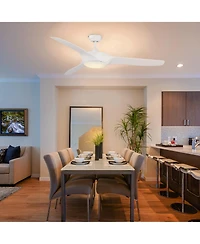 Homcom 52" Reversible Ceiling Fan with Led Light for Bedroom,