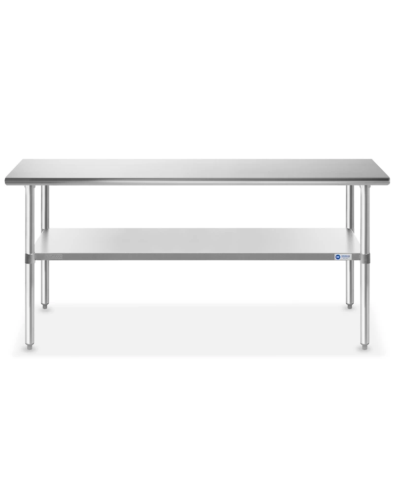 Gridmann 60 x 30 Inch Stainless Steel Table w/ Undershelf, Nsf Commercial Kitchen Work & Prep Table