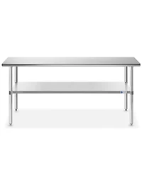 Gridmann 60 x 30 Inch Stainless Steel Table w/ Undershelf, Nsf Commercial Kitchen Work & Prep Table