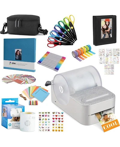 Hp Sprocket Panorama Portable Label Printer & Photo Craft Bundle