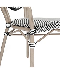 Merrick Lane Mael Set Of Two Stacking Thonet Bistro Style Chair With Arms, Textilene Seat