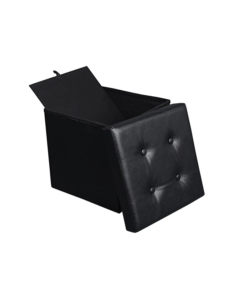 Slickblue Faux Leather Storage Ottoman