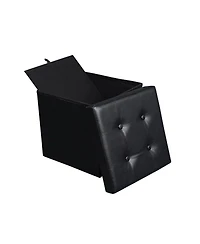 Slickblue Faux Leather Storage Ottoman