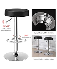 Sugift Set of 2 Adjustable Swivel Round Bar Stool Pub Chairs