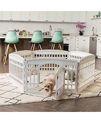 Iris Usa 24" Exercise 6-Panel Pet Playpen with Door, Dog Cat Playpen For Puppy Small Dogs Keep Pets Secure Easy Assemble Easy Storing Customizable Non