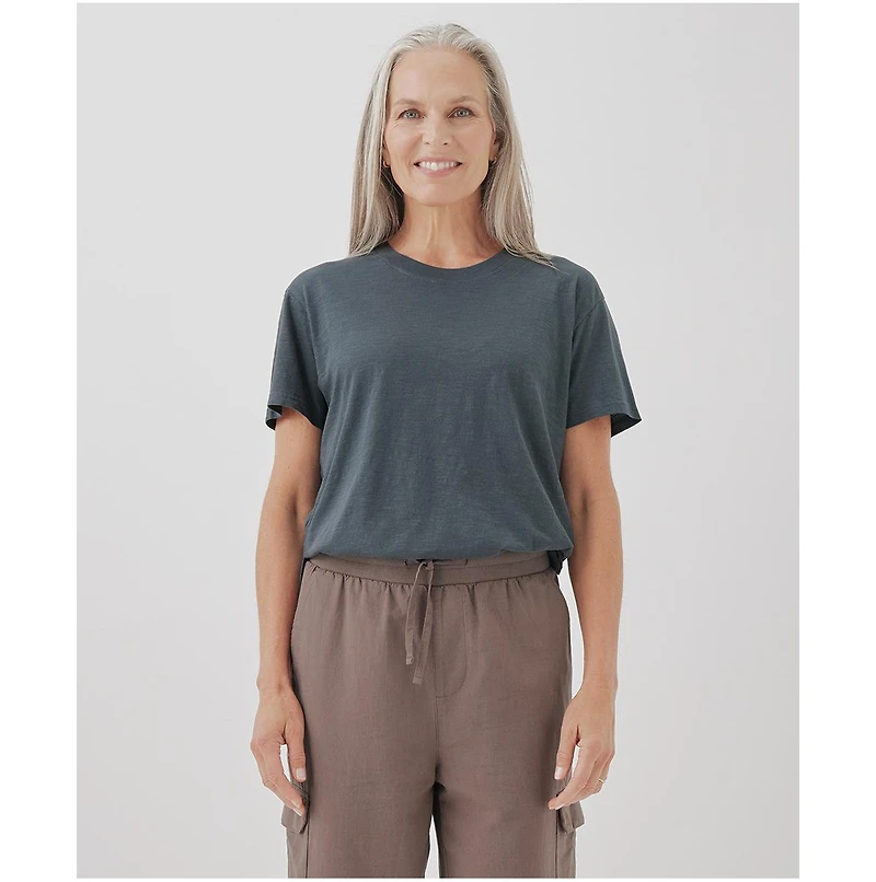 Pact Women's Organic Cotton Featherweight Slub Oversized Tee