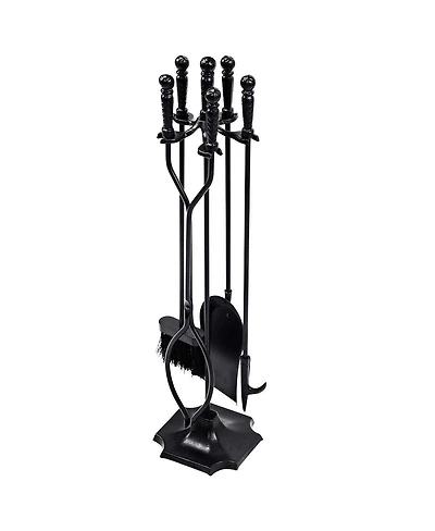 Sugift 31 inch 5 Pieces Metal Fireplace Tool Set with Stand