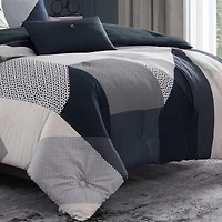 Bebejan Geo Fusion Bedding 200 Thread Count 100% Cotton Sateen 5 Piece Reversible Queen Comforter Set