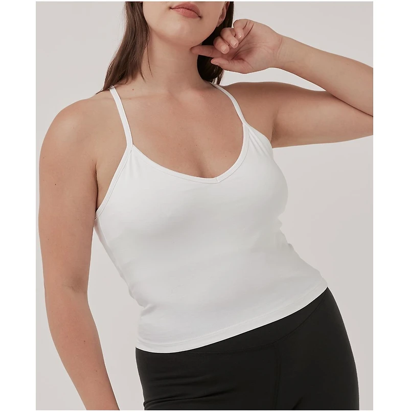 Pact Women's Organic Cotton Everyday Shelf Bra Cropped Camisole 3-Pack