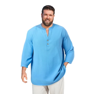 KingSize Tall Gauze Mandarin Collar Shirt