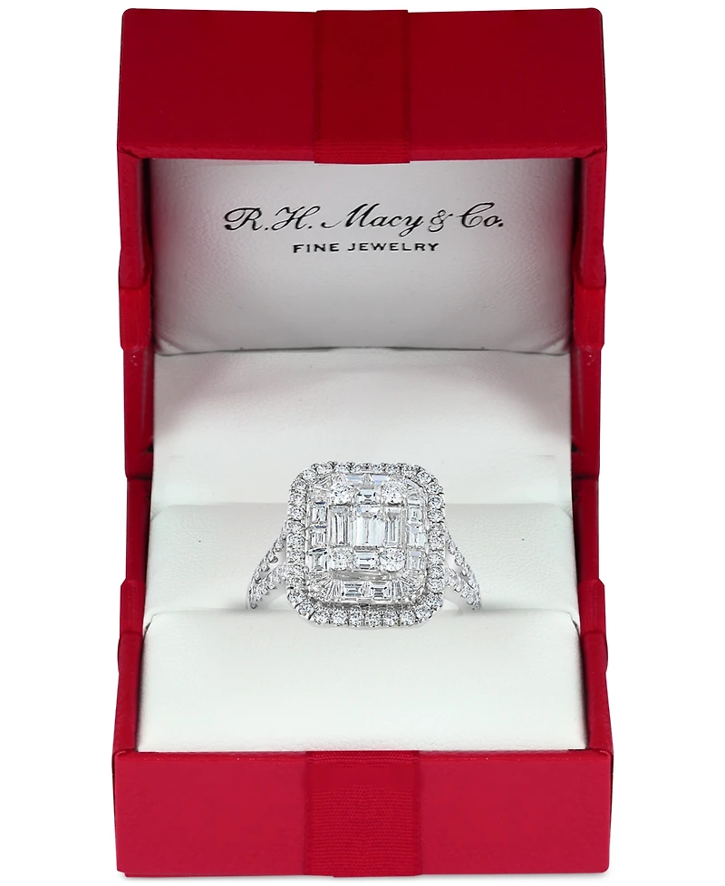 Effy Diamond Cluster Statement Ring (2 ct. t.w.) 14k White Gold