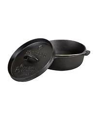 Stansport Cast Pre-Seasoned Iron Dutch Oven - 4 Qt Flat Bottom