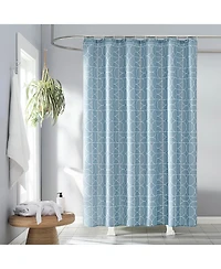 Roswell 13-Piece Geometric Print Shower Curtain Set