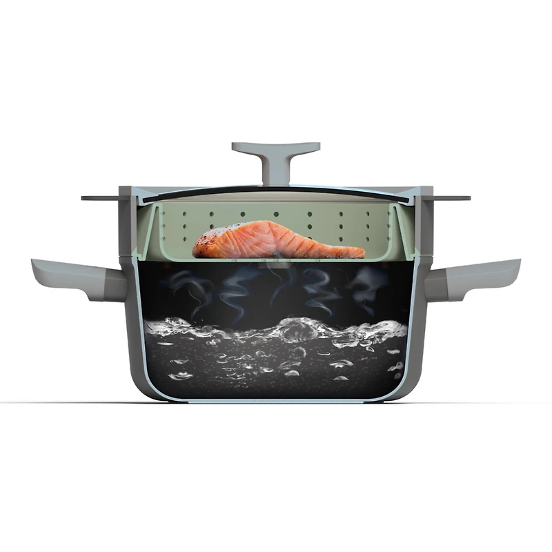 BergHOFF Balance Non-stick Silicone Collapsible Steamer Basket & Strainer 10", Recycled Material
