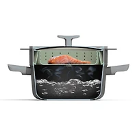 BergHOFF Balance Non-stick Silicone Collapsible Steamer Basket & Strainer 10", Recycled Material