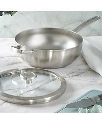 BergHOFF Graphite Recycled 18/10 Stainless Steel Wok Pan 11", 5.2qt. With Glass Lid