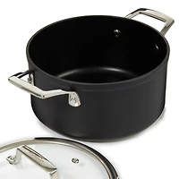 BergHOFF Essentials 4Pc Non-stick Hard Anodized Simmer Set With Glass Lids, Black