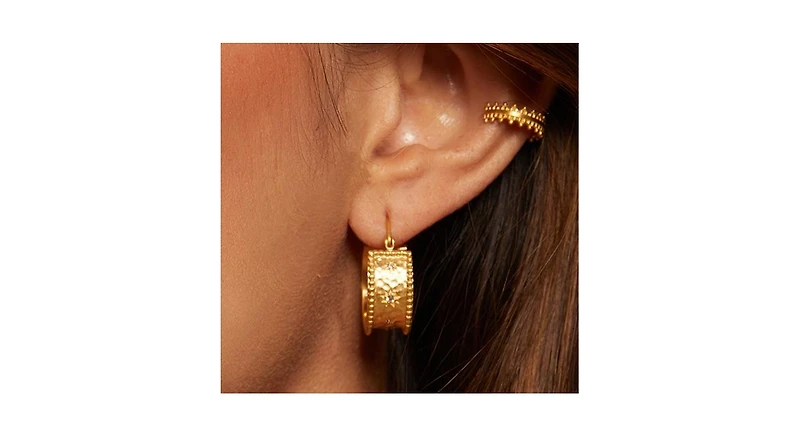 Whimsical Spirit White Topaz Bold Hoop Earrings