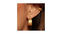 Whimsical Spirit White Topaz Bold Hoop Earrings